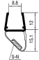 Preview: magnetdichtung 45° 10-12 mm 2500 mm links kaufen