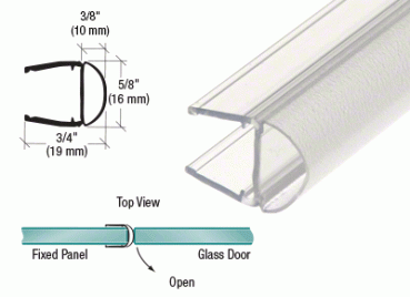 DURCHSICHTIGE VINYL-DICHTUNG MIT BALG, 10 - 12 MM, 2500 MM