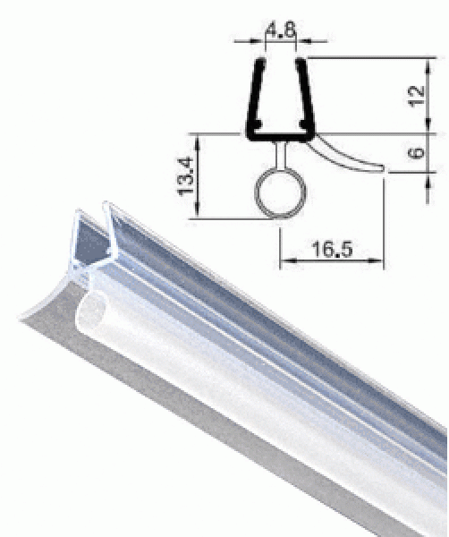 6mm - 8mm untere Dichtung Glastüren