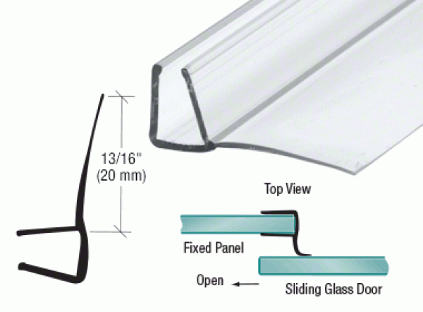 Duschdichtung 12mm Seite transparent