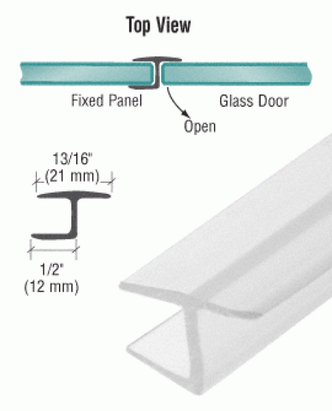 Dichtung für 12mm Glas, mit einen weichen Anschlag.