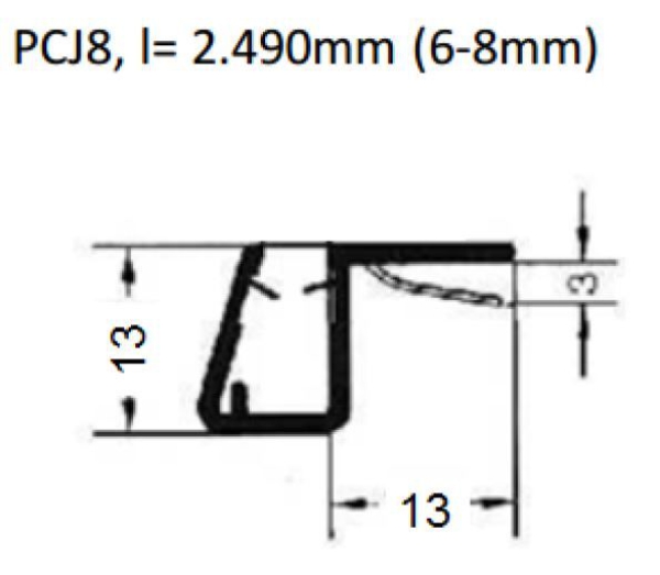 Anschlagsprofil 90° 8mm Glas bestellen