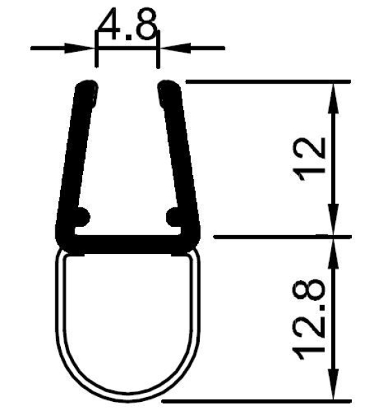 seitliche Duschdichtung 6mm - 8mm dick