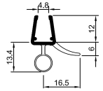 6mm - 8mm untere Dichtung Glastür